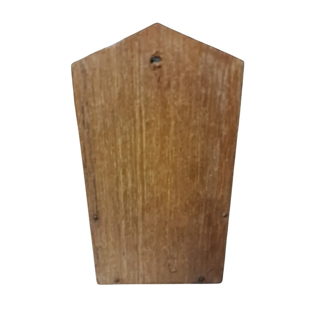Vintage wooden toothpick dispenser/holder with a rooster‎ emblem